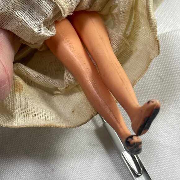 Vintage Handcrafted Folk Doll In Traditional Lace & Embroidered Dress With Stand - Picture 7 of 9